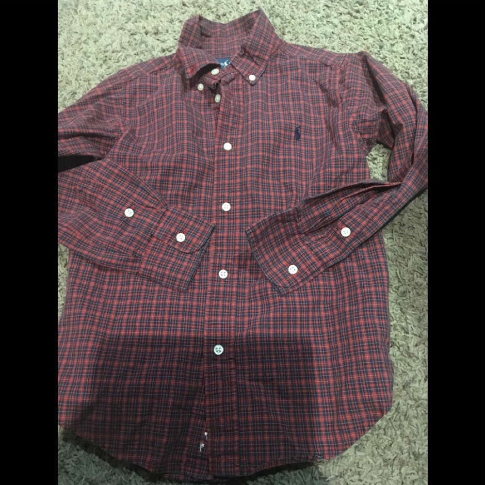Boys ls button down by ralph lauren size 6